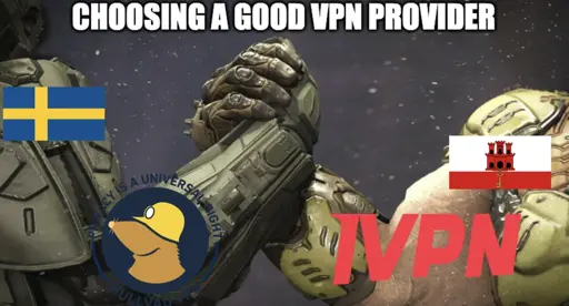 Mullvad Sweden shaking hand of IVPN Gibraltar. Choosing a good vpn provider.