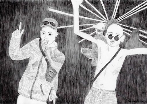 Ink drawing made by visual artist Kera Damo from The Hague as part of Inktober