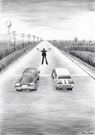 Ink drawing made by visual artist Kera Damo from The Hague as part of Inktober